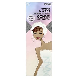 Conair Ultra-Absorbent Soft T-Shirt Towel for Frizz-Free Curls