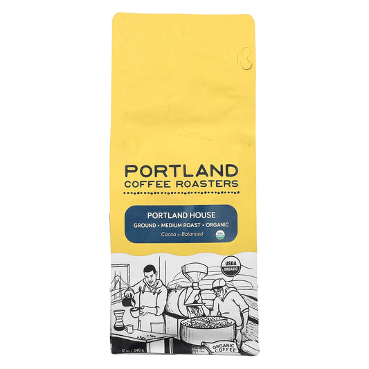 Portland Coffee Roasters, Organic Coffee, Ground, Medium Roast, Portland House, 12 oz (340 g) - Image 1