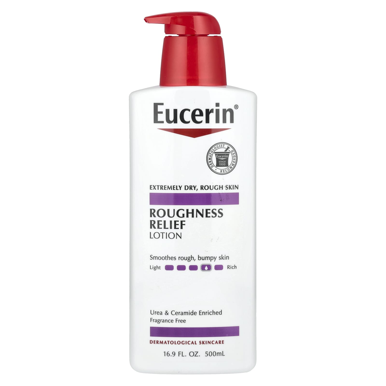 Eucerin Roughness Relief Lotion, Fragrance-Free, 16.9 fl oz - Image 1