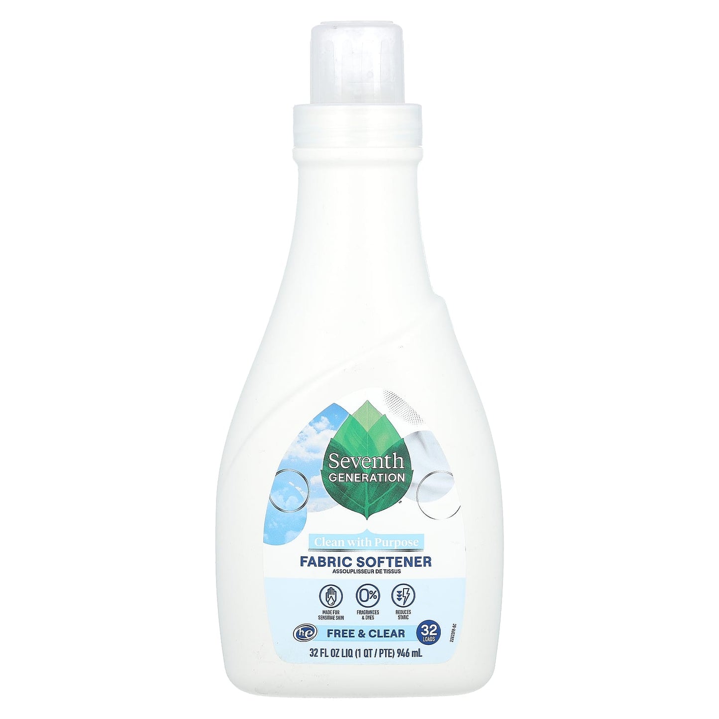 Seventh Generation, Fabric Softener, Free & Clear, 32 fl oz (946 ml) - Image 1