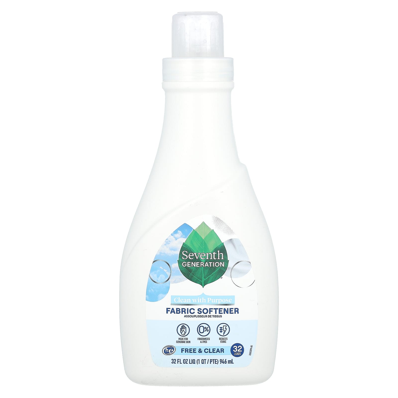 Seventh Generation, Fabric Softener, Free & Clear, 32 fl oz (946 ml) - Image 1