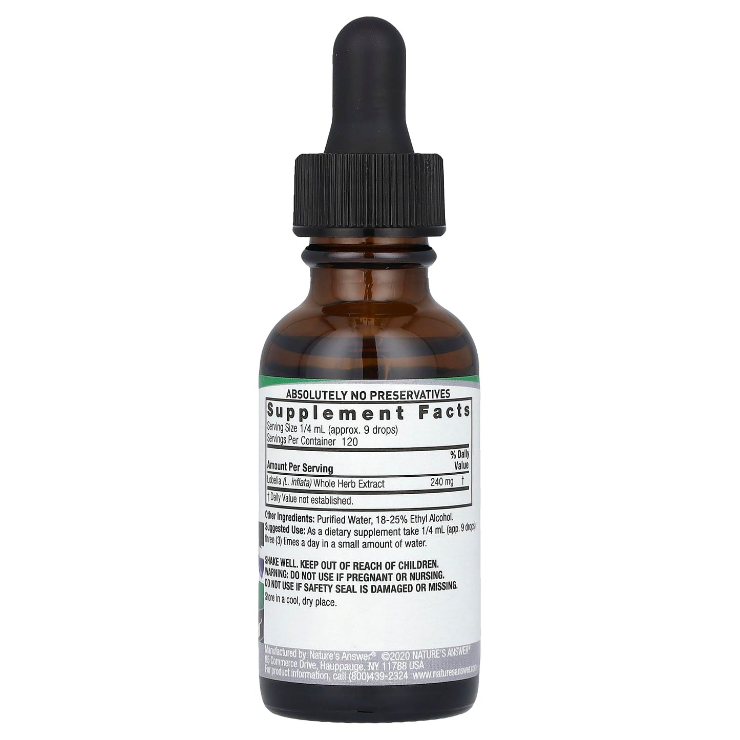 Nature's Answer, Lobelia Extract, 690 mcg, 1 fl oz (30 ml) - Image 2