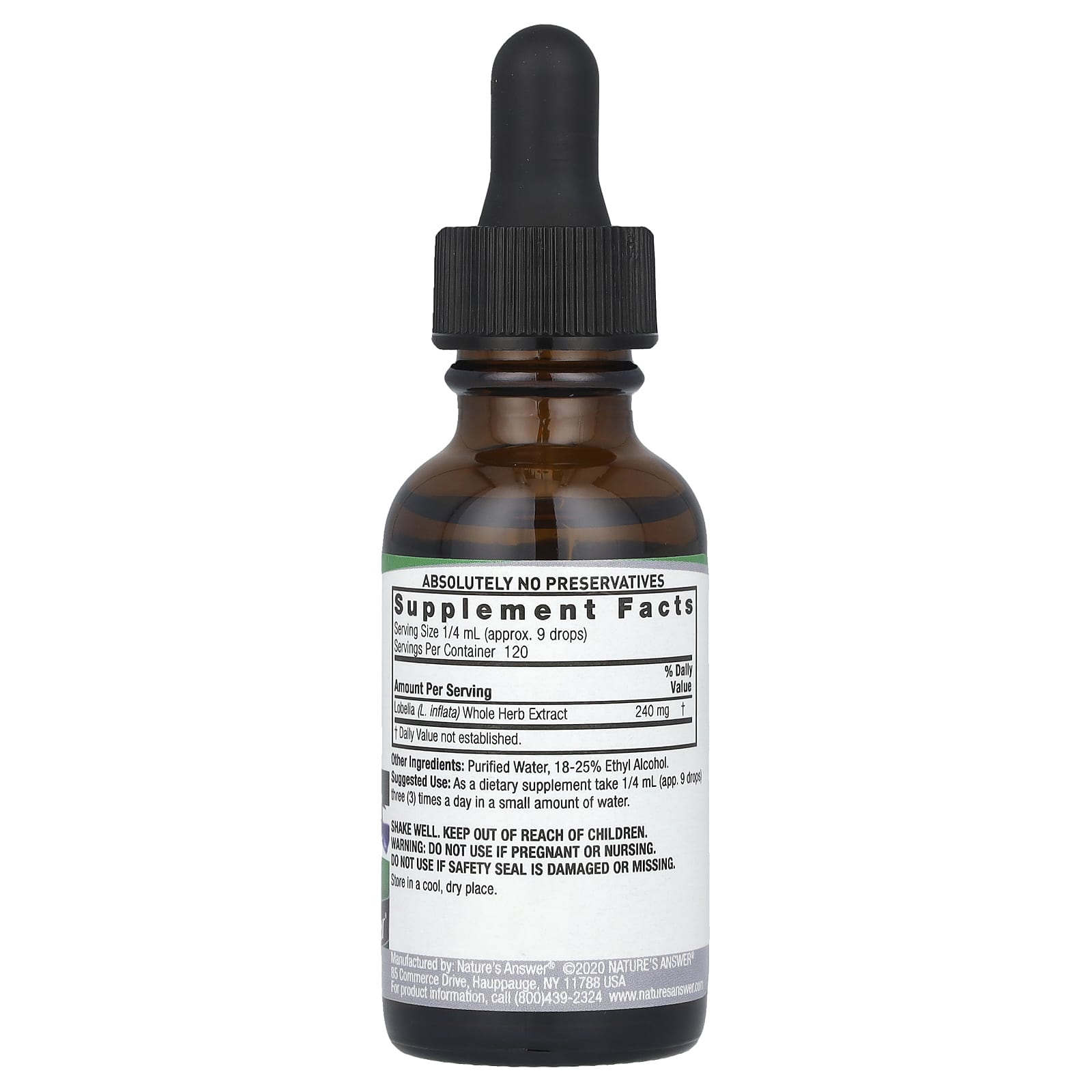 Nature's Answer, Lobelia Extract, 690 mcg, 1 fl oz (30 ml) - Image 2