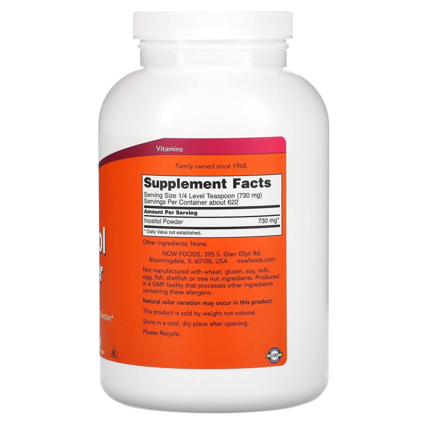 NOW Foods, Inositol Powder, 1 lb (454 g) - Image 2