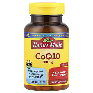 Nature Made CoQ10, 200mg for Cellular Energy & Heart Support, 80 Softgels