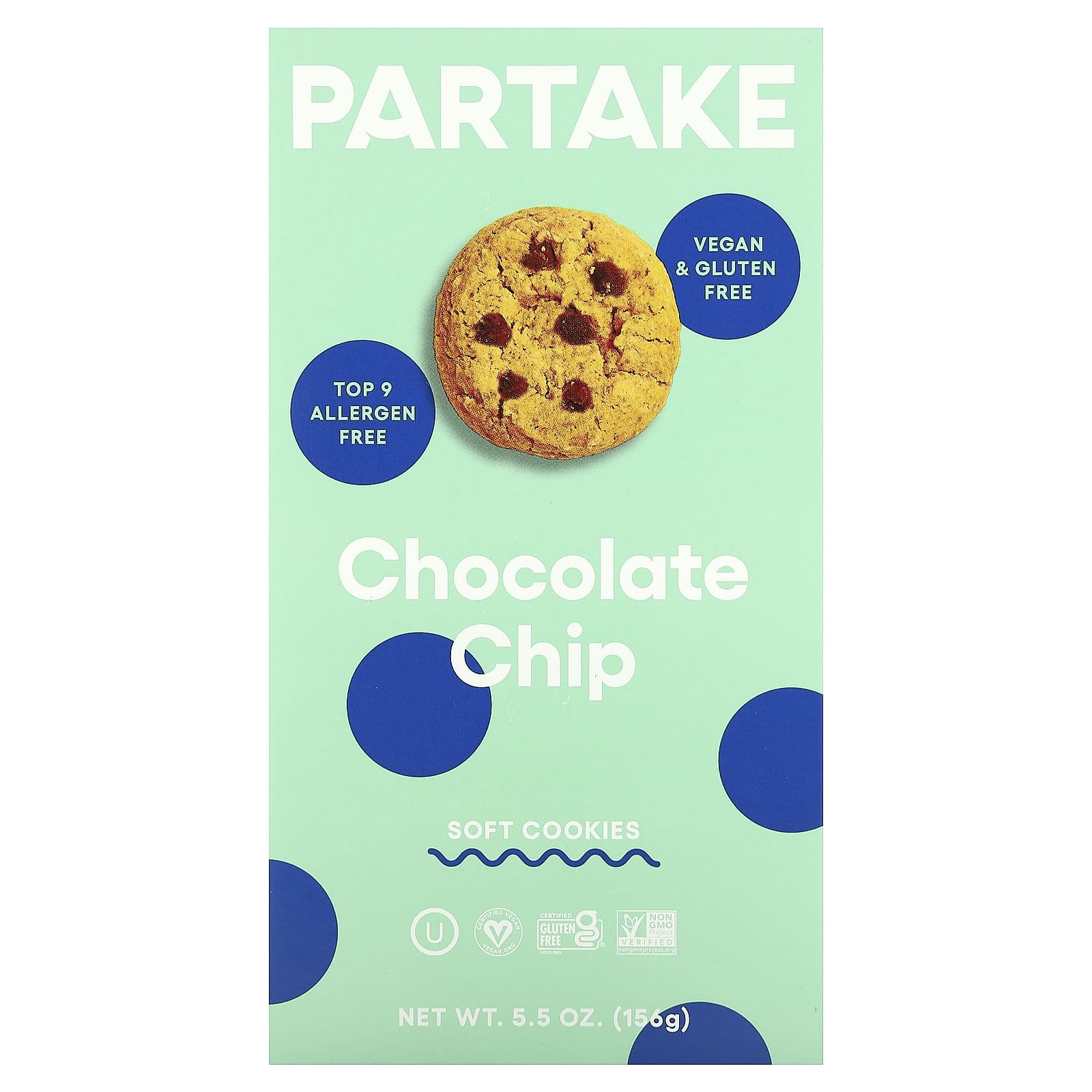 Partake, Soft Cookies, Chocolate Chip, 5.5 oz (156 g) - Image 1