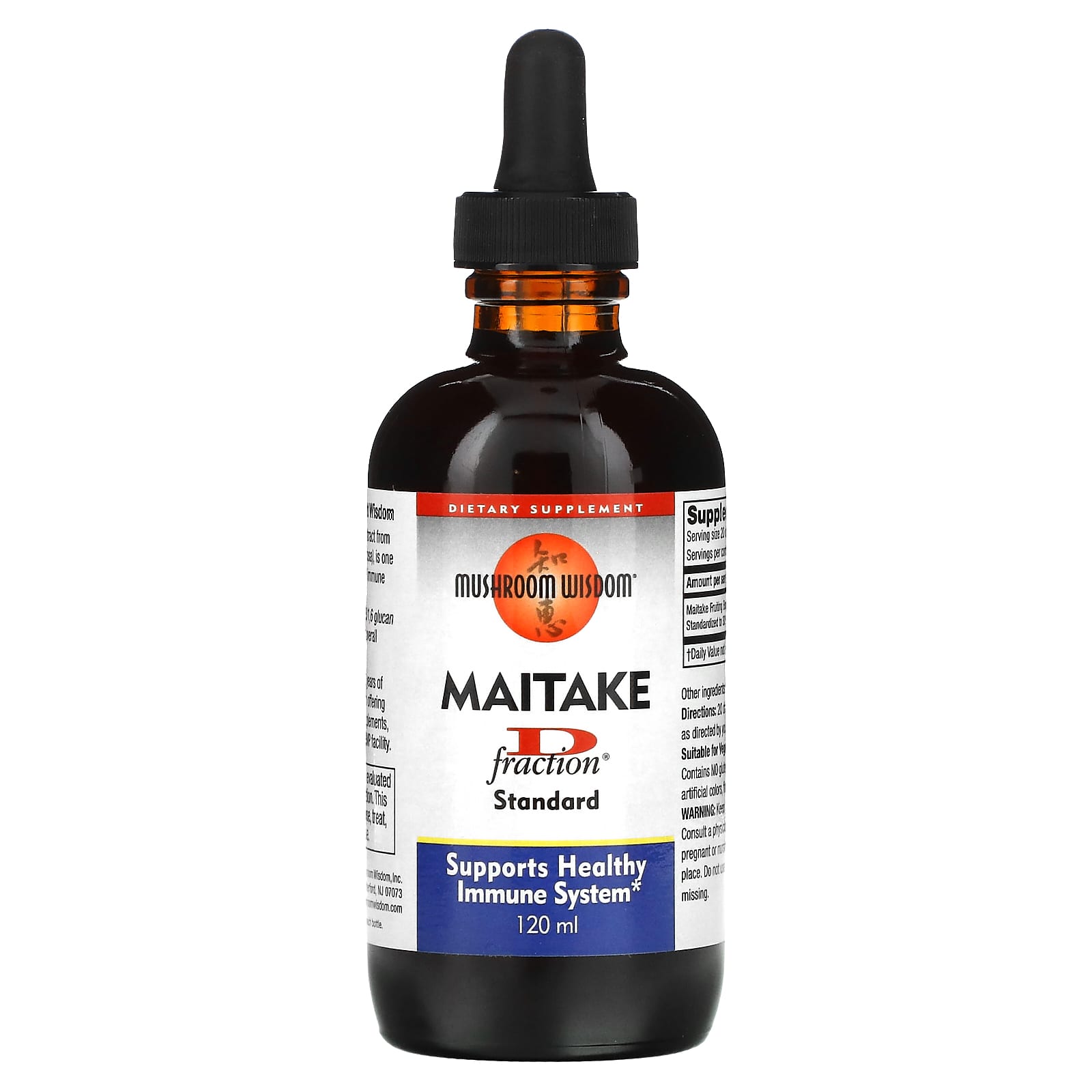 Mushroom Wisdom, Maitake D-Fraction, Standard, 120 ml (18.3 mg per Serving) - Image 1