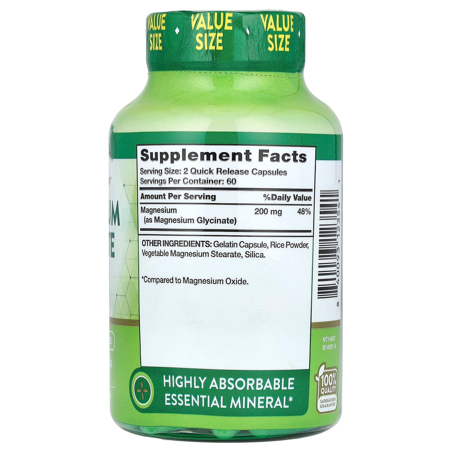 Nature's Truth, Magnesium Glycinate, Chelated, 120 Quick Release Capsules (100 mg per Capsule) - Image 2