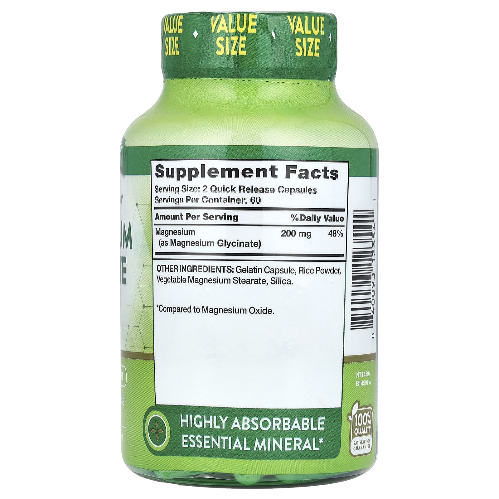 Nature's Truth, Magnesium Glycinate, Chelated, 120 Quick Release Capsules (100 mg per Capsule) - Image 2
