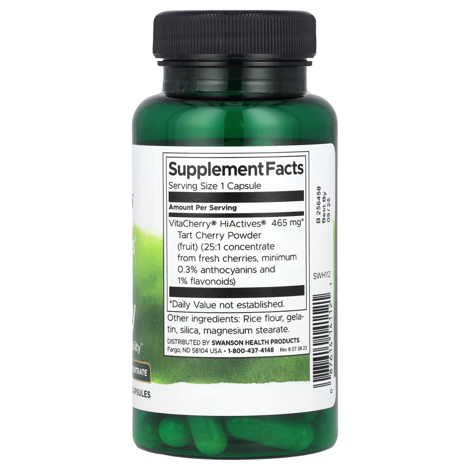 Swanson, HiActives® Tart Cherry, 465 mg, 60 Capsules - Image 2