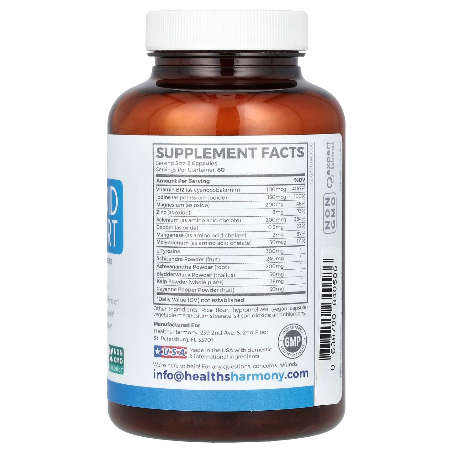 Thyroid Support for Optimal Health, 120 Capsules - Healths Harmony - Image 2