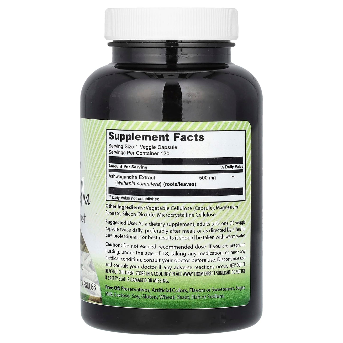 Ashwagandha Extract 500mg 120 Capsules | Stress Relief & Wellness - Image 2