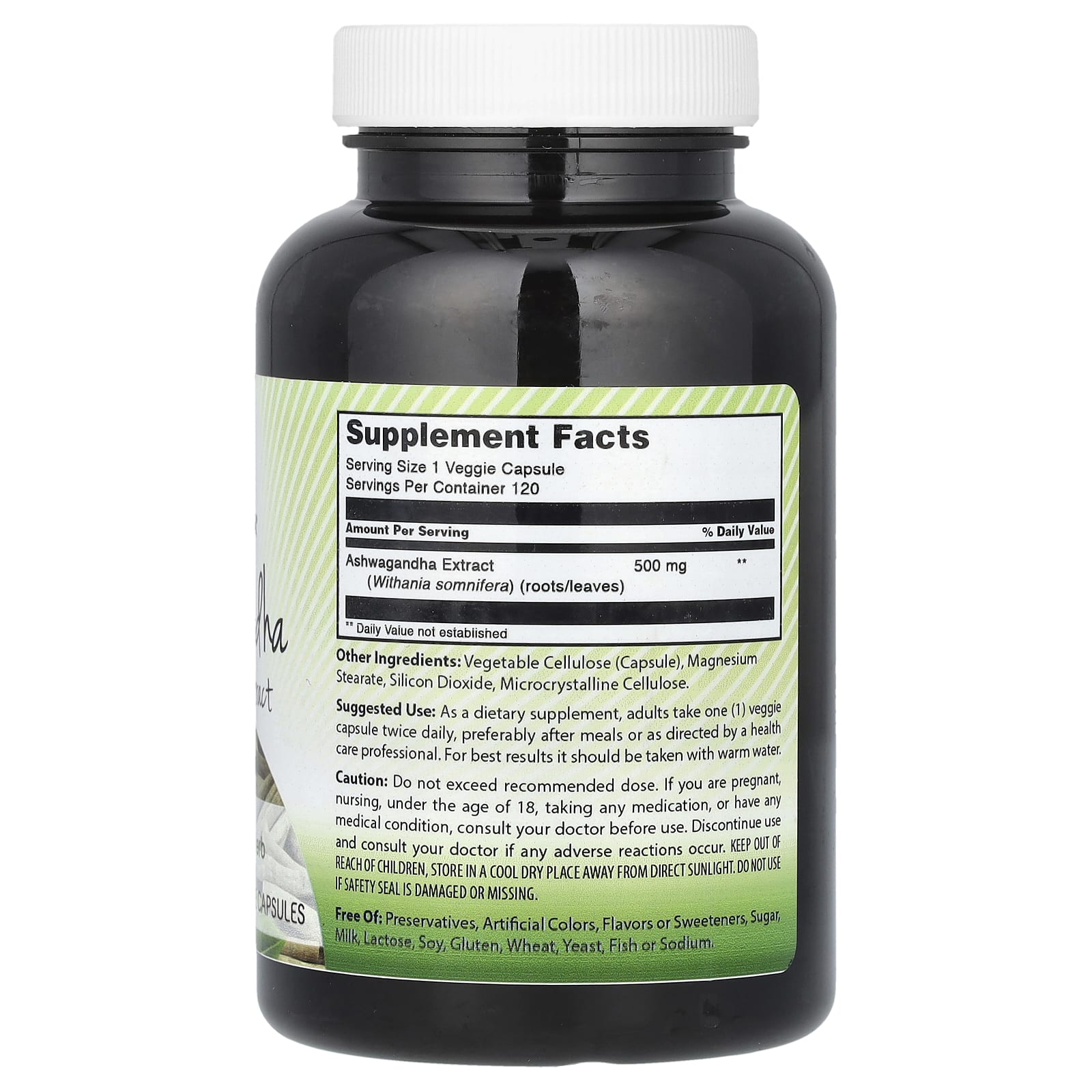 Ashwagandha Extract 500mg 120 Capsules | Stress Relief & Wellness - Image 2