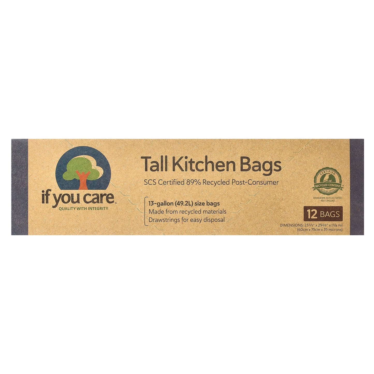 Eco-Friendly Tall Kitchen Bags by If You Care - 12 Pack - Image 1