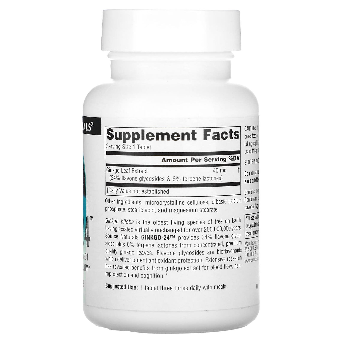 Source Naturals, Ginkgo-24, 40 mg, 120 Tablets - Image 2