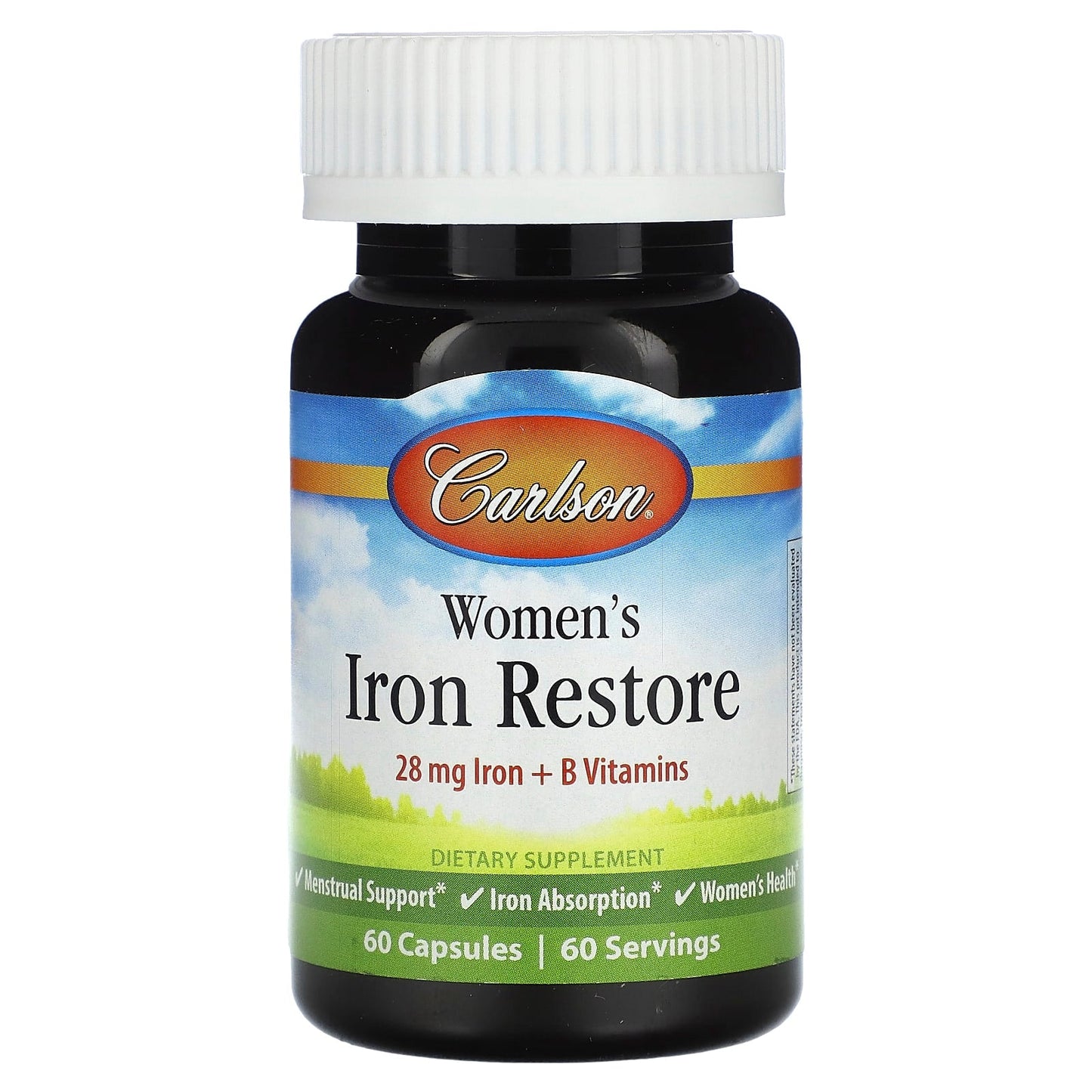 Carlson Women's Iron Restore Supplement for Menstrual Support 60 Capsules - Image 1