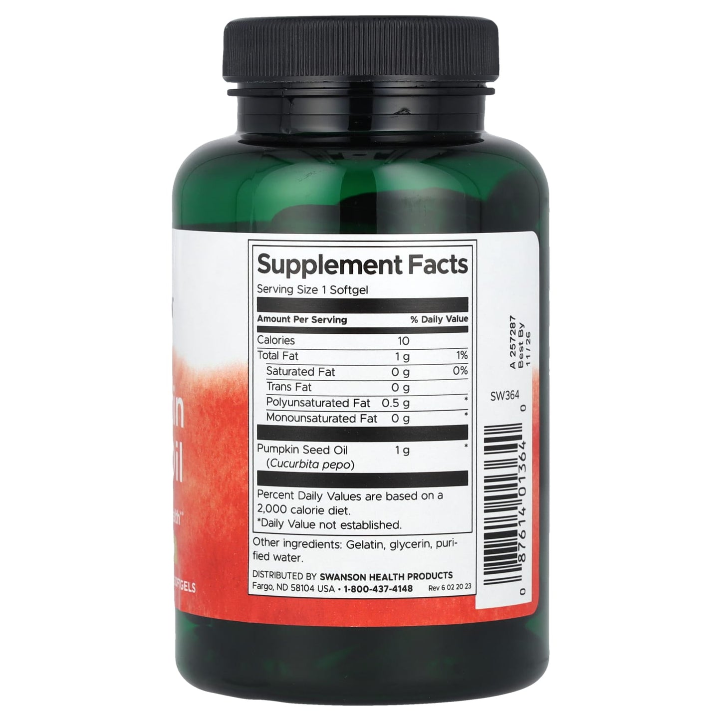 Swanson, Pumpkin Seed Oil, 1,000 mg, 100 Softgels - Image 2