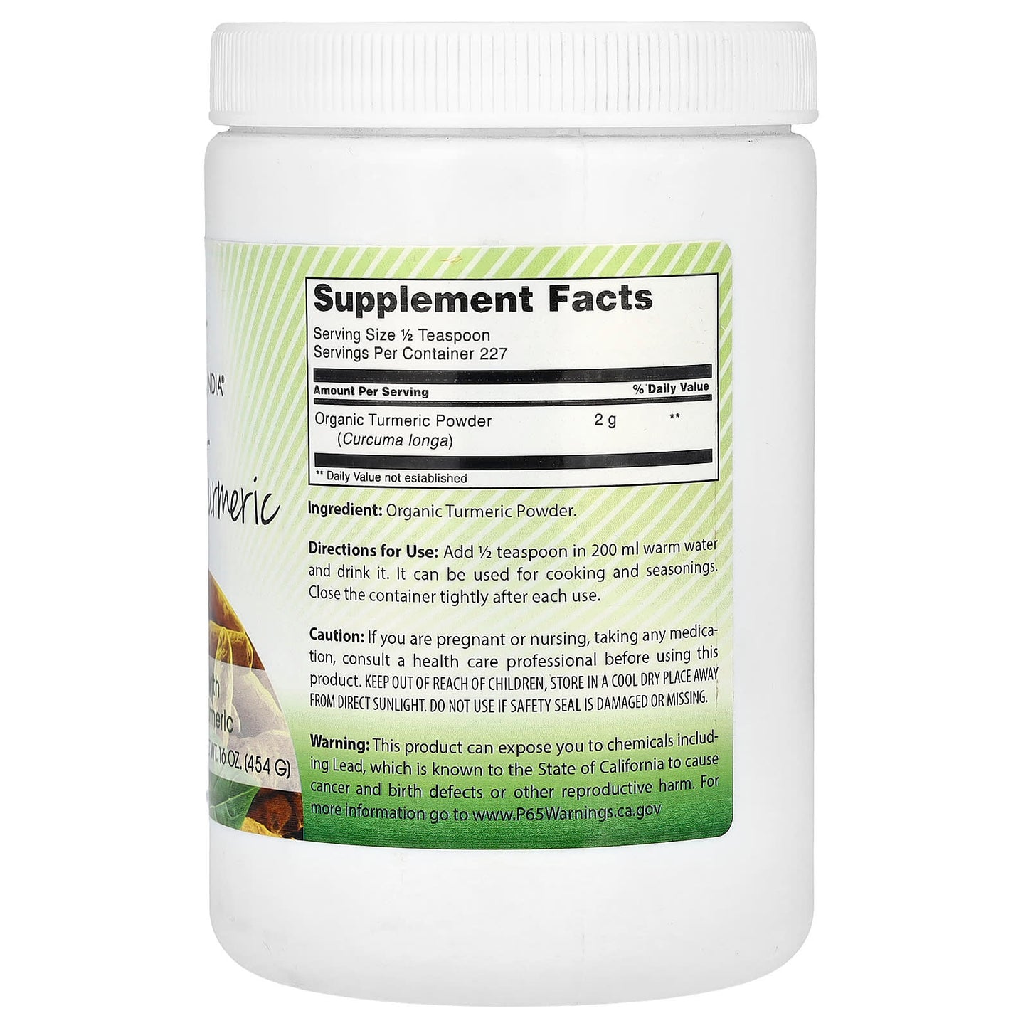 USDA Organic Turmeric Powder by Amazing India, 16 oz (454g) - Image 2
