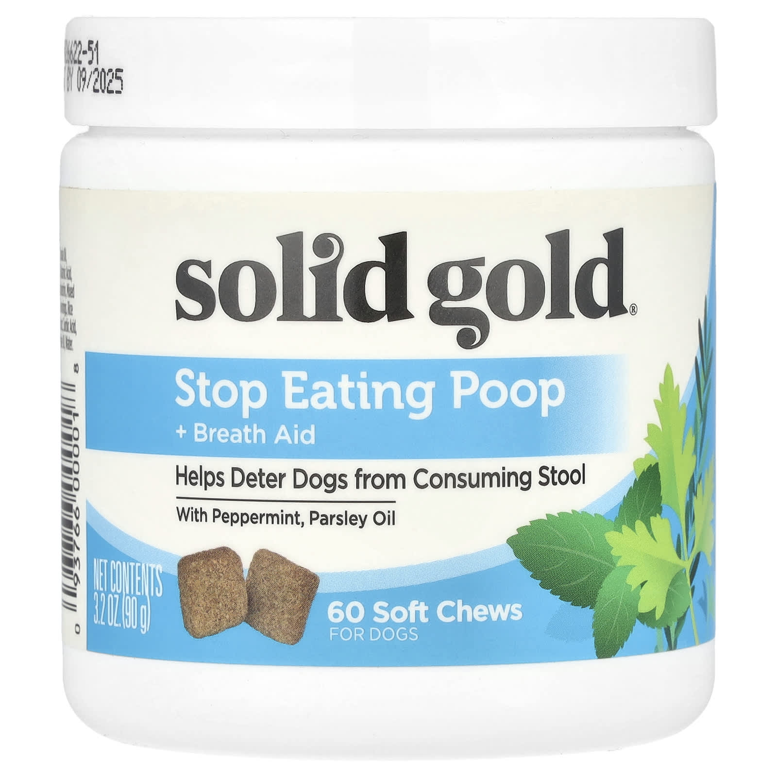 Solid Gold, Stop Eating Poop + Breath Aid, For Dogs , 60 Soft Chews, 3.2 oz (90 g) - Image 1
