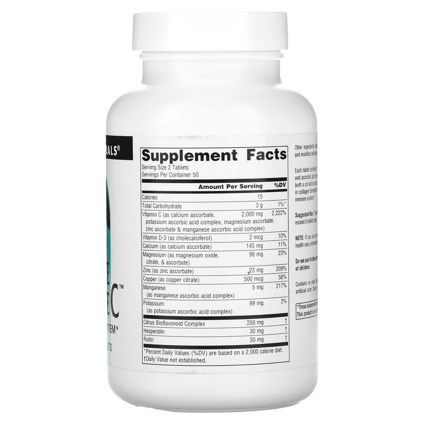 Source Naturals, Ultimate Ascorbate C, 1,000 mg, 100 Tablets - Image 2