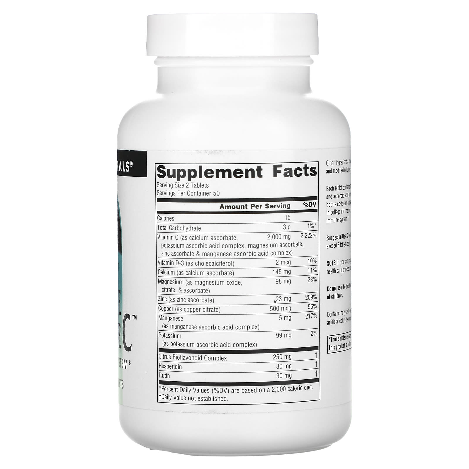 Source Naturals, Ultimate Ascorbate C, 1,000 mg, 100 Tablets - Image 2