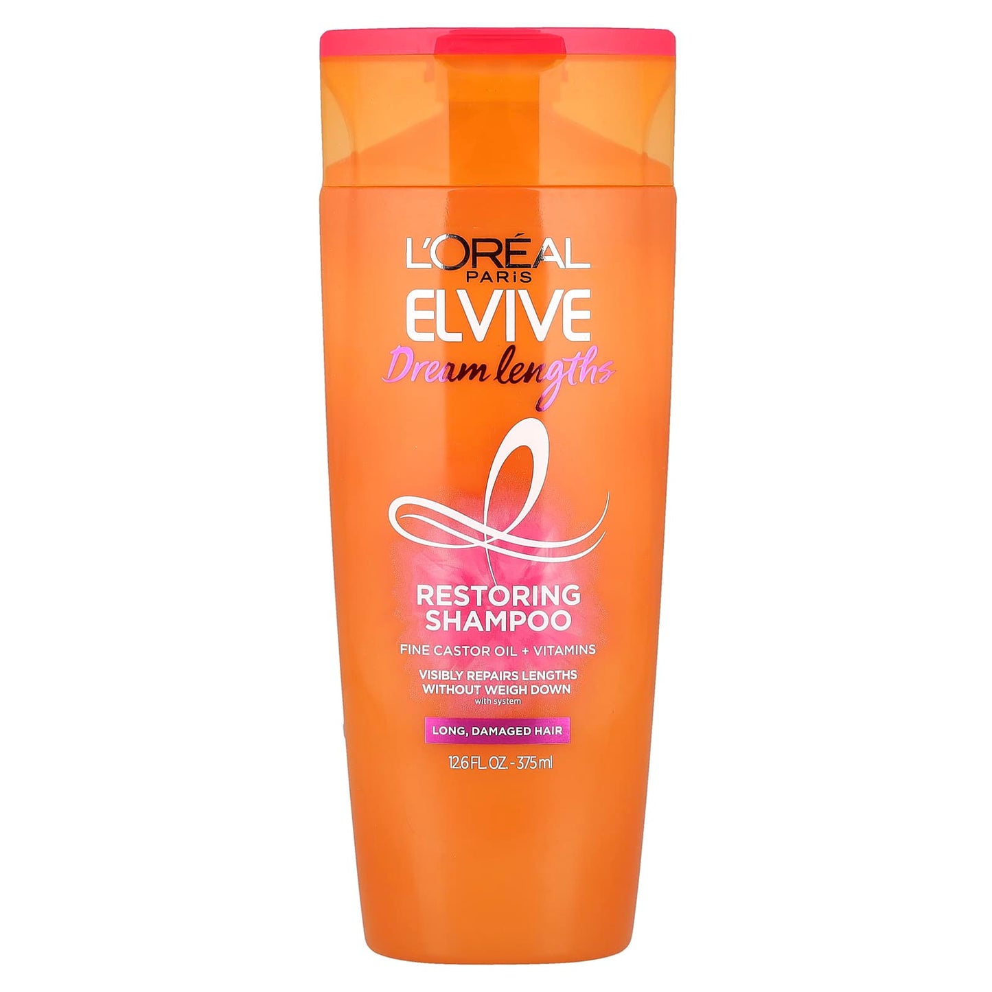 L'Oréal, Elvive, Dream Lengths, Restoring Shampoo, Long, Damaged Hair, 12.6 fl oz (375 ml) - Image 1