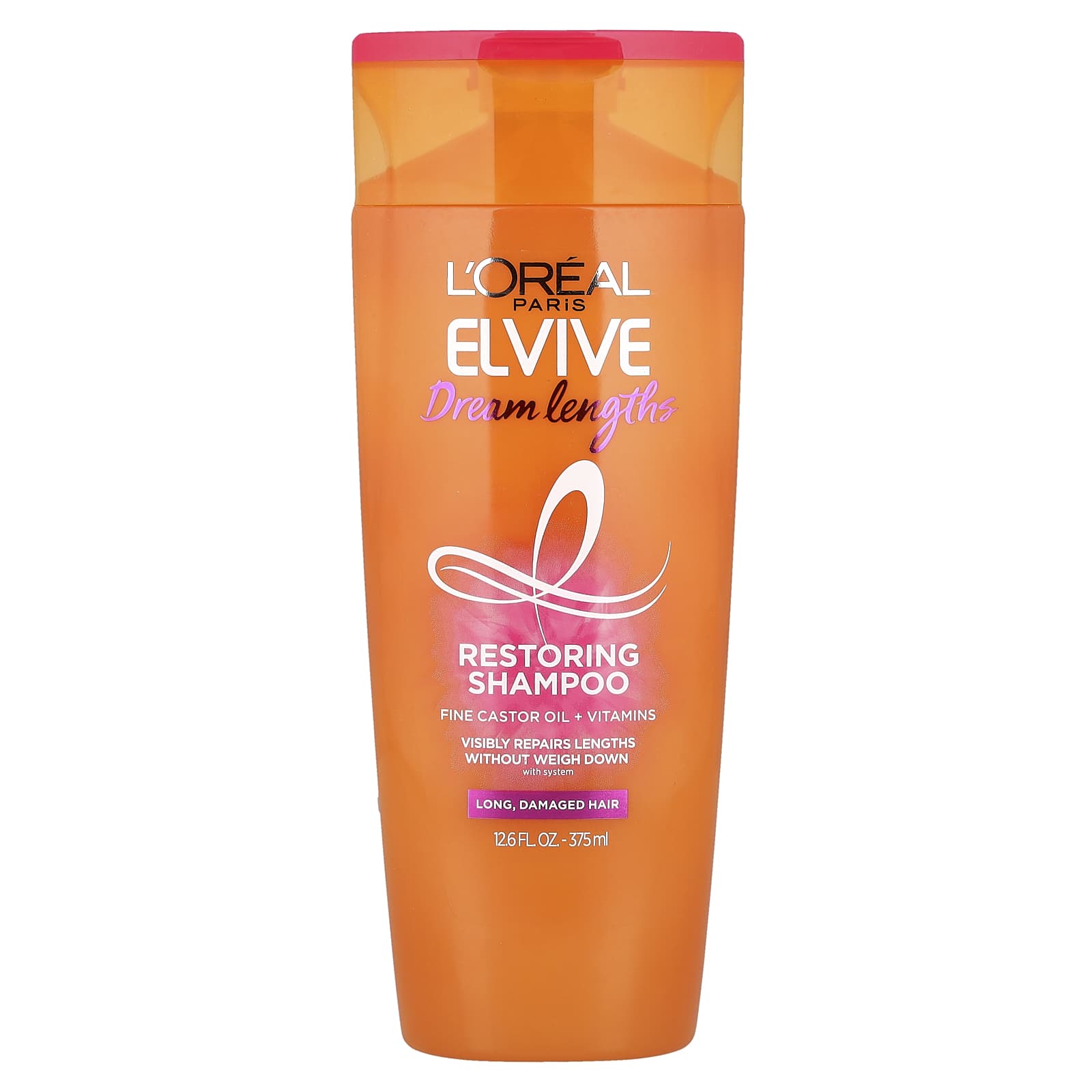 L'Oréal, Elvive, Dream Lengths, Restoring Shampoo, Long, Damaged Hair, 12.6 fl oz (375 ml) - Image 1