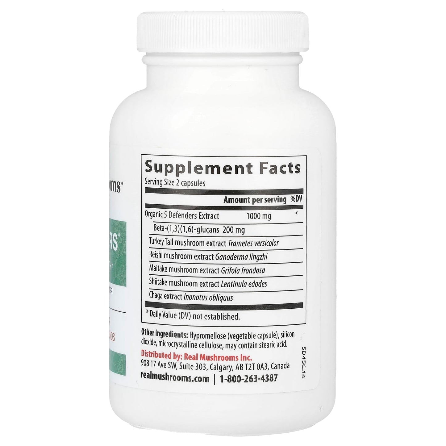 Real Mushrooms, 5 Defenders®, Mushroom Extract Powder, 90 Capsules - Image 2