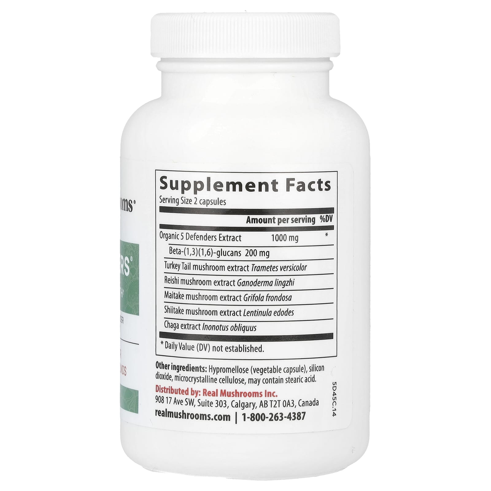 Real Mushrooms, 5 Defenders®, Mushroom Extract Powder, 90 Capsules - Image 2