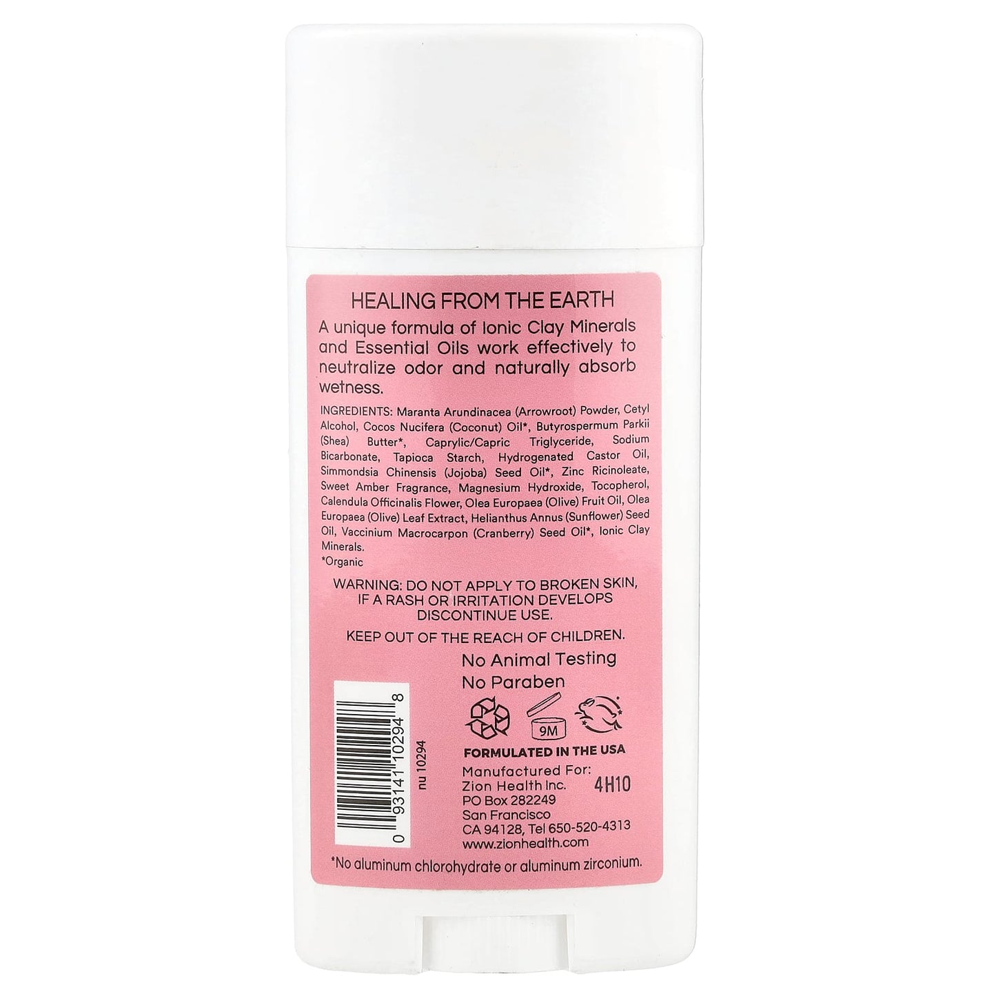 Zion Health, Bold, ClayDry Deodorant, Sweet Amber, 2.8 oz (80 g) - Image 2