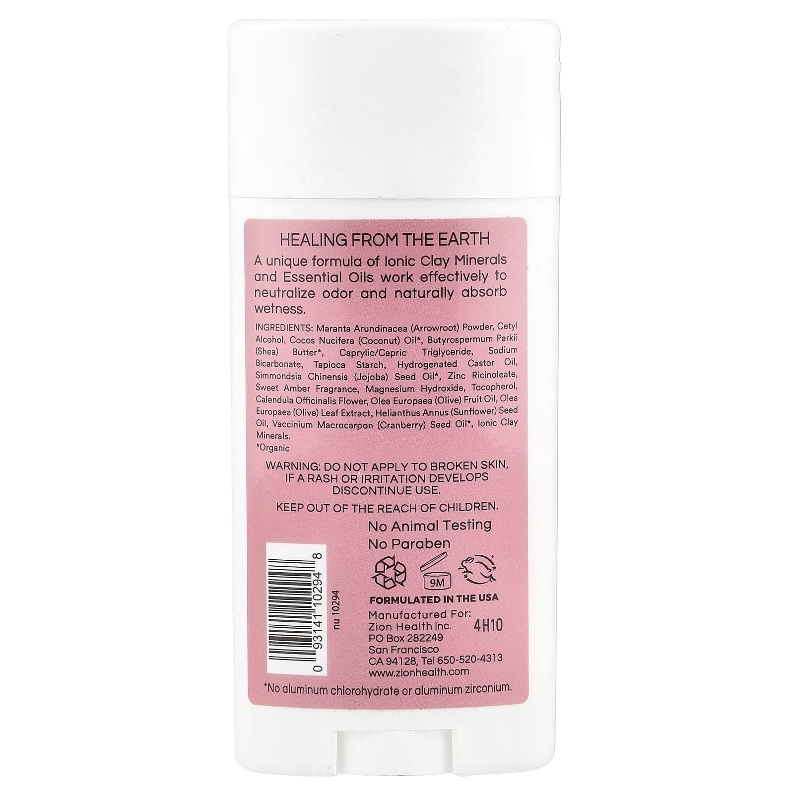 Zion Health, Bold, ClayDry Deodorant, Sweet Amber, 2.8 oz (80 g) - Image 2