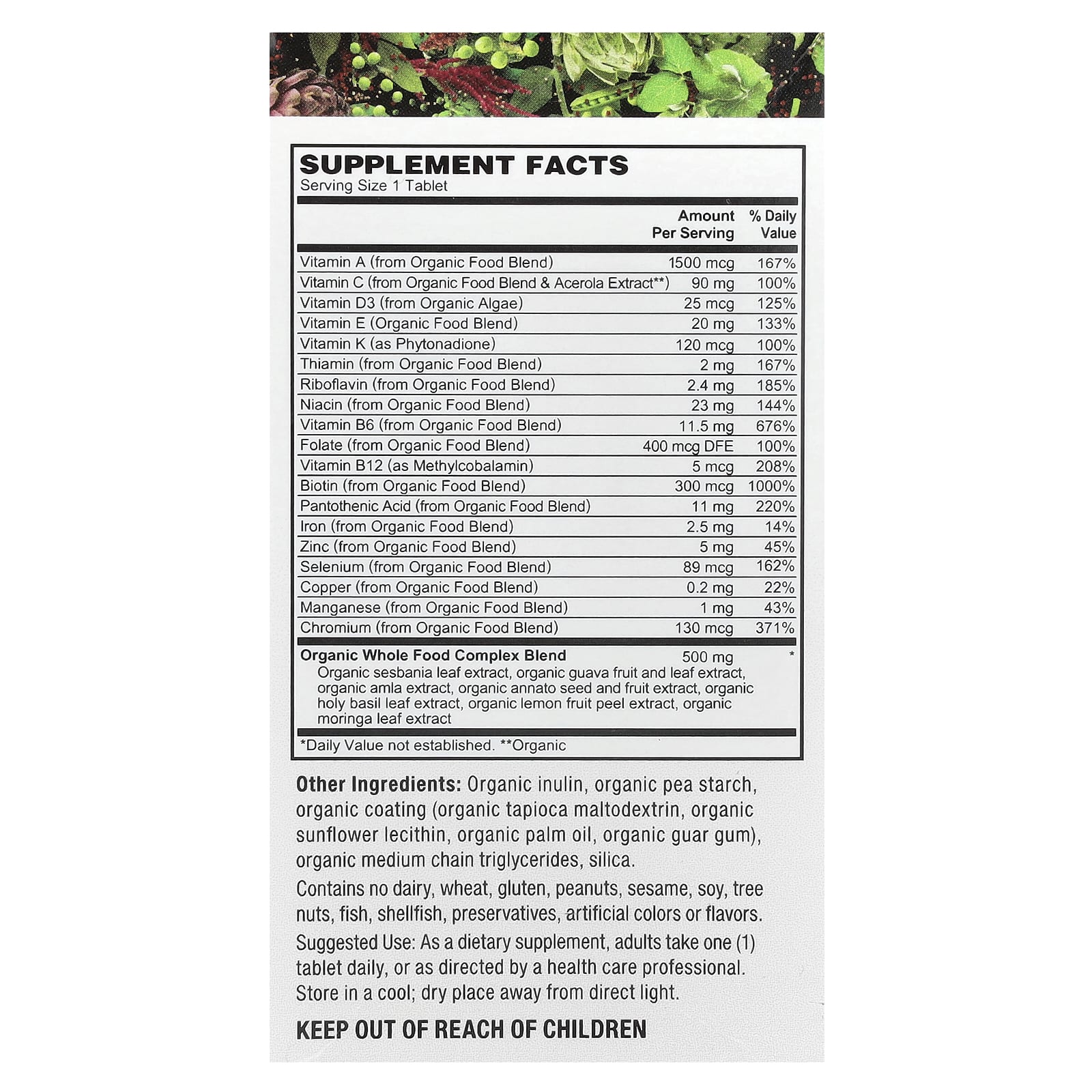 PlantFusion, Women's One-A-Day Multivitamin, Organic Vegan, 30 Vegan Tablet - Image 2