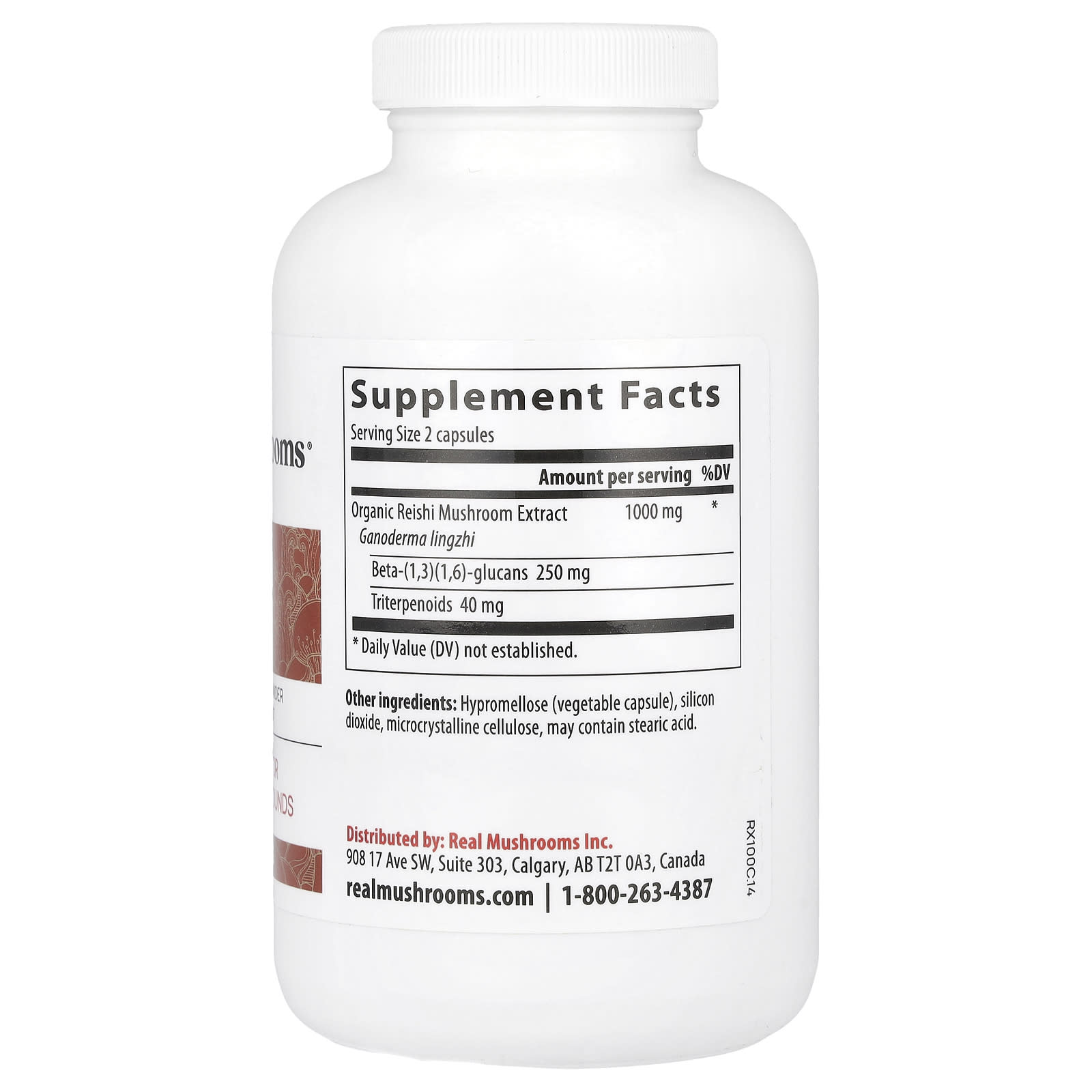 Real Mushrooms, Reishi, Mushroom Extract Powder, 200 Capsules - Image 2