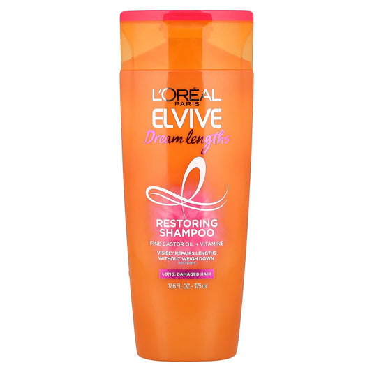 L'Oréal, Elvive, Dream Lengths, Restoring Shampoo, Long, Damaged Hair, 12.6 fl oz (375 ml) - Image 1