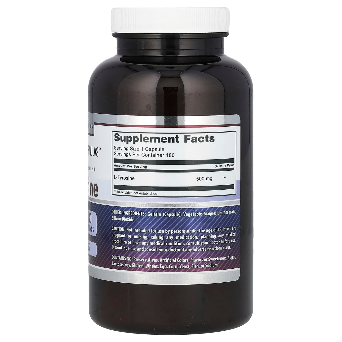 Boost Brain Function with L-Tyrosine 500mg, 180 Capsules - Image 2
