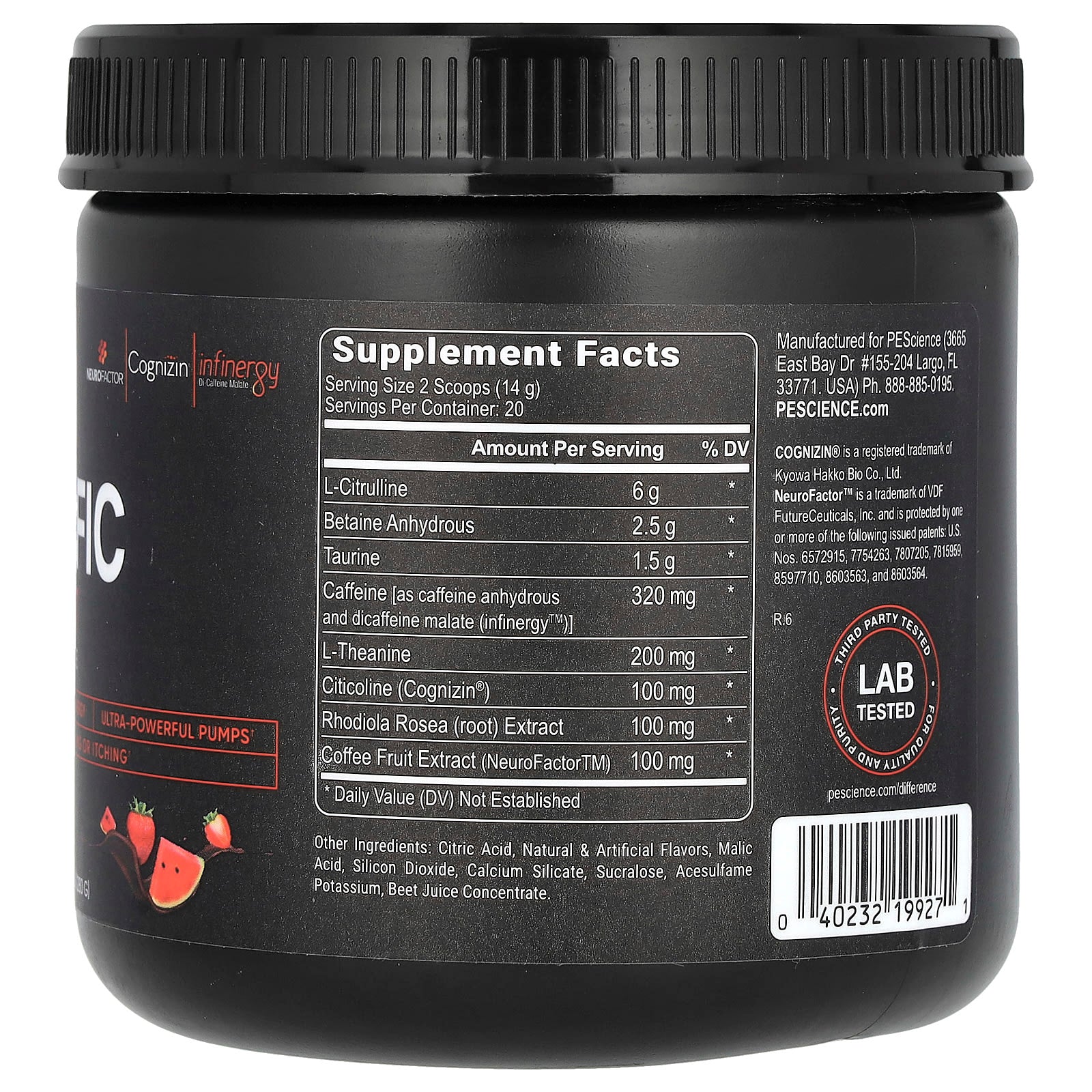 PEScience, Prolific, Pre Workout, Melon Berry Twist, 9.88 oz (280 g) - Image 2