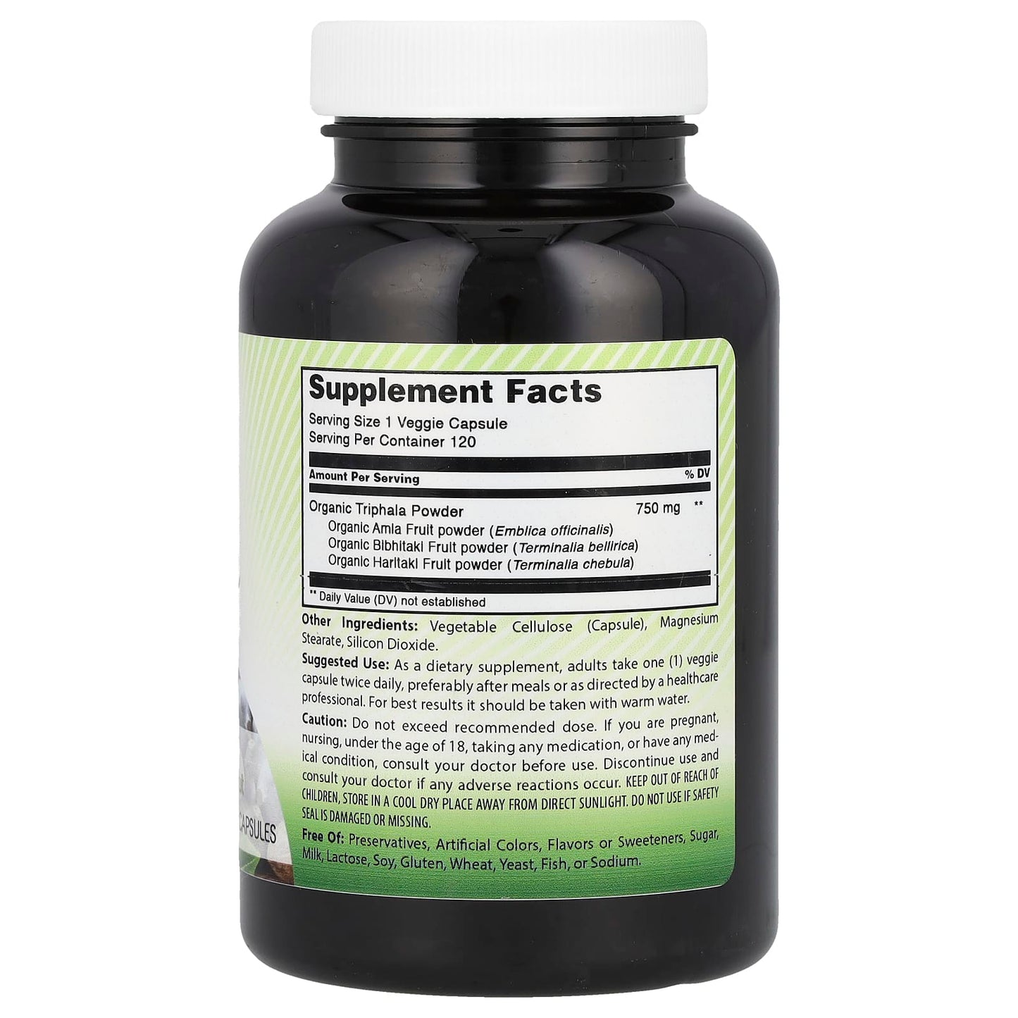 Amazing India Triphala 750mg, 120 Veggie Capsules for Digestive Health - Image 2