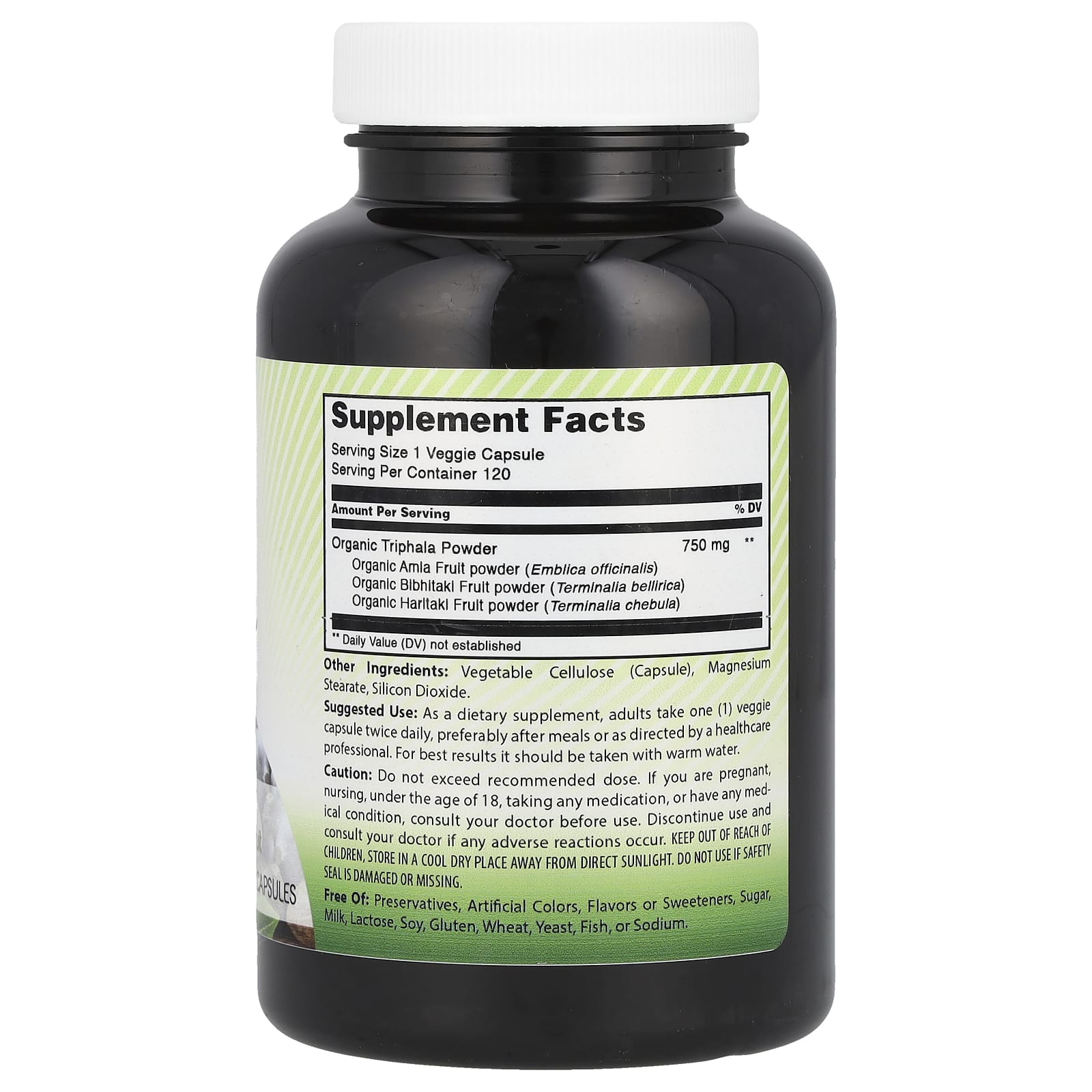 Amazing India Triphala 750mg, 120 Veggie Capsules for Digestive Health - Image 2
