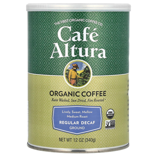 Cafe Altura Organic Decaf Coffee, Medium Roast, 12 oz - Image 1