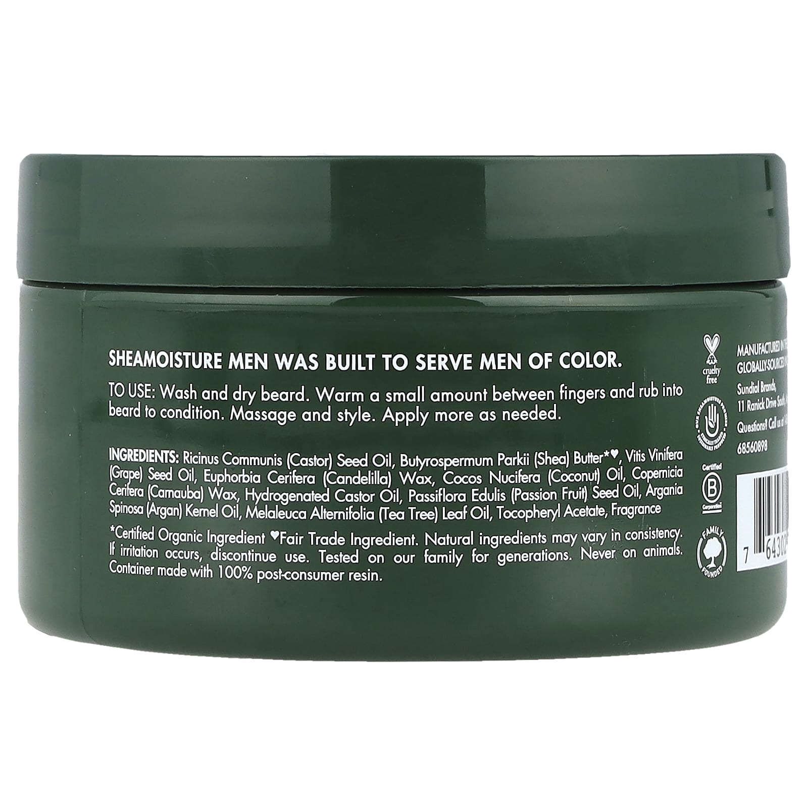 SheaMoisture, Men, Beard Balm, Maracuja Oil & Shea Butter, 4 oz (113 g) - Image 2
