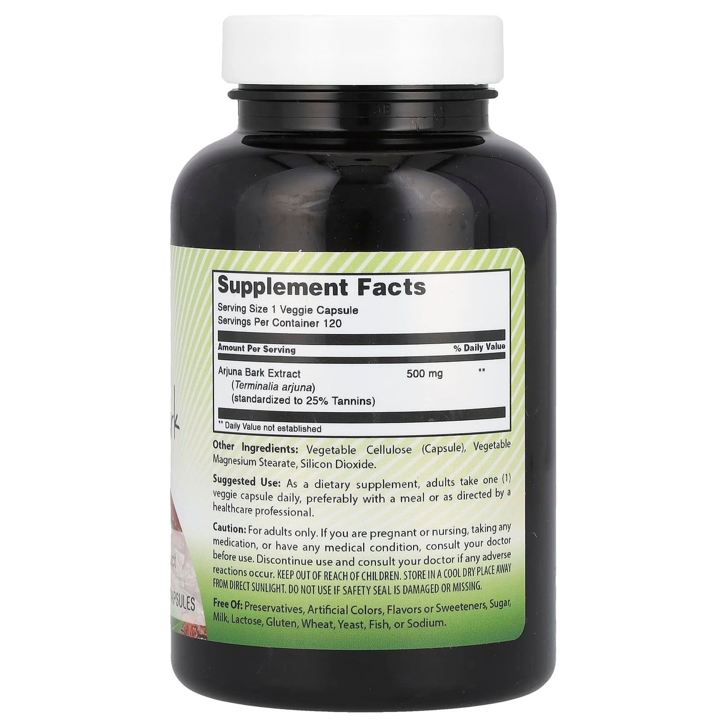 Amazing India Arjuna Bark 500mg, 120 Veggie Capsules for Heart Health - Image 2