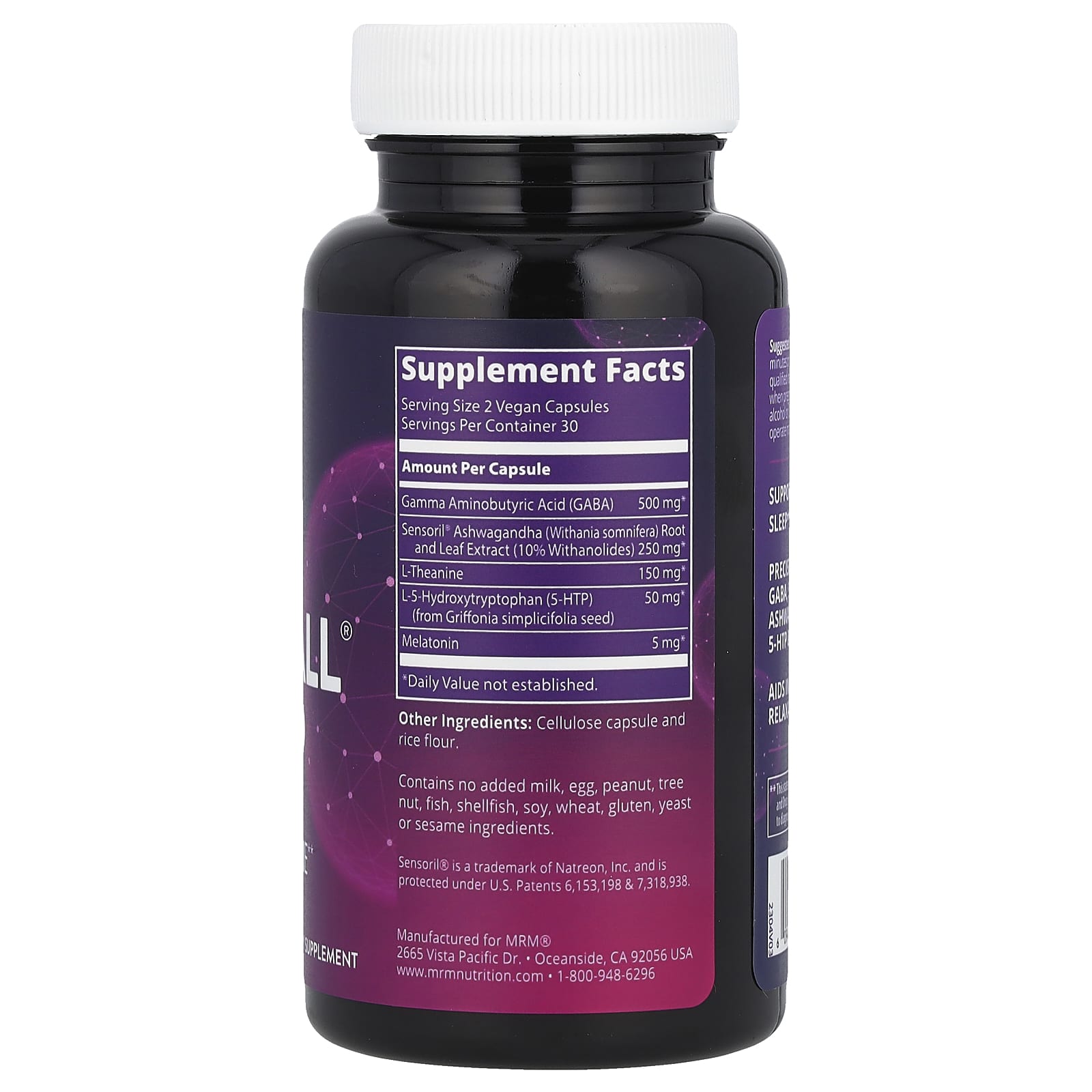 MRM Nutrition, Relax-All Sleep®, 60 Vegan Capsules - Image 2