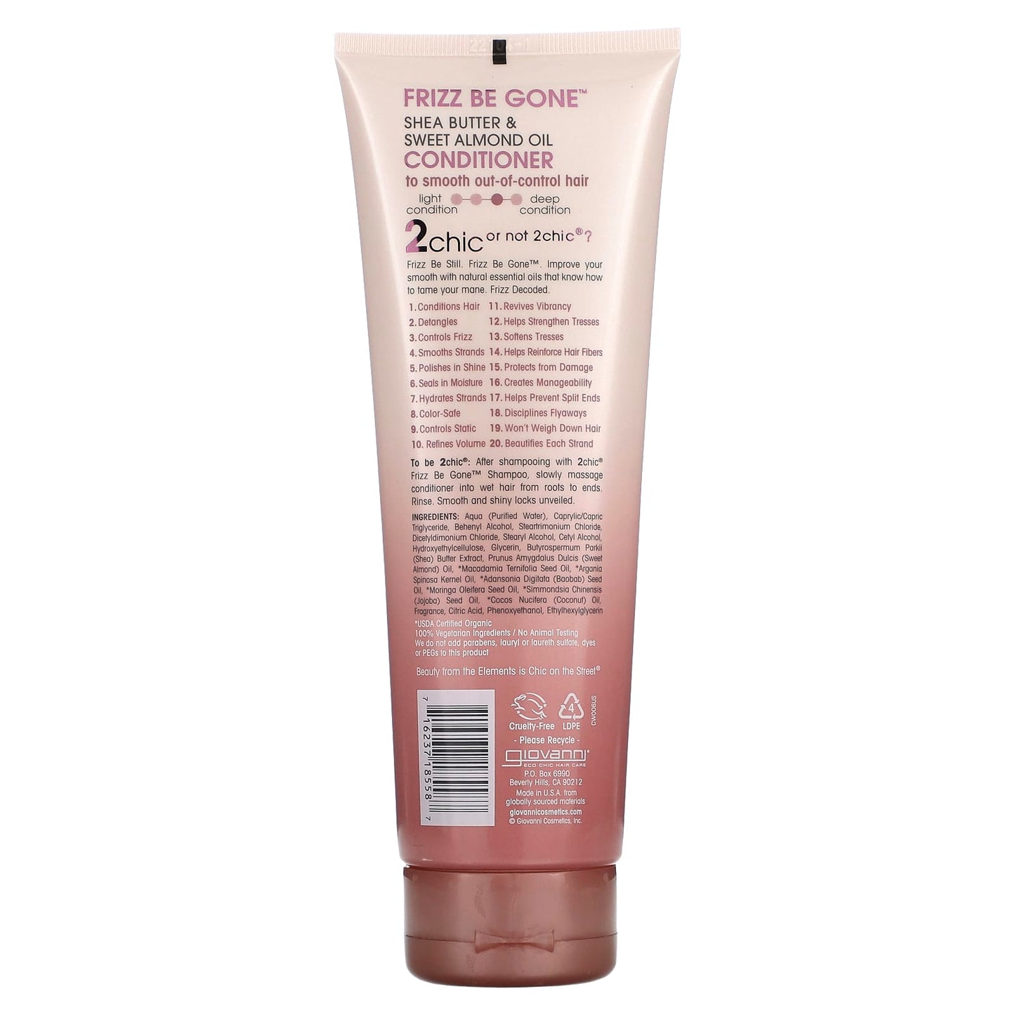 Giovanni Frizz Be Gone Conditioner | Smooth Unruly Hair with Shea Butter & Almond Oil - Image 2