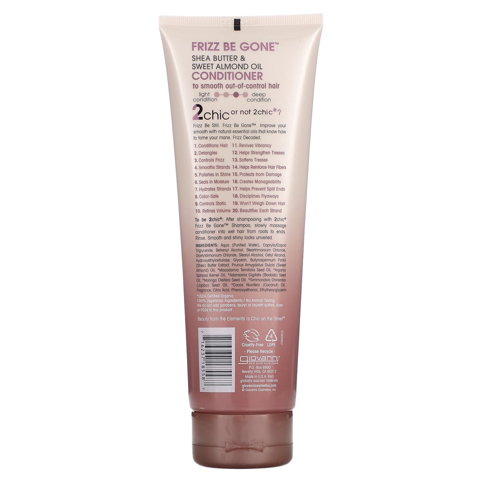 Giovanni Frizz Be Gone Conditioner | Smooth Unruly Hair with Shea Butter & Almond Oil - Image 2