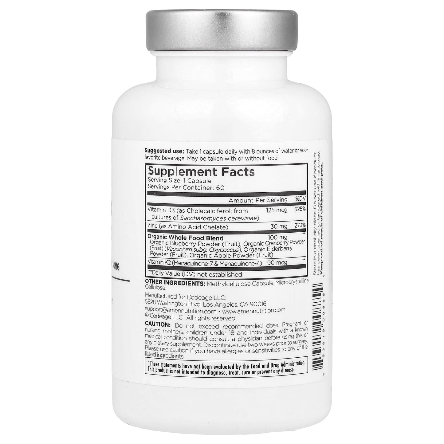 CodeAge Vitamin D, K2 & Zinc Supplement - Immunity & Bone Health - Image 2