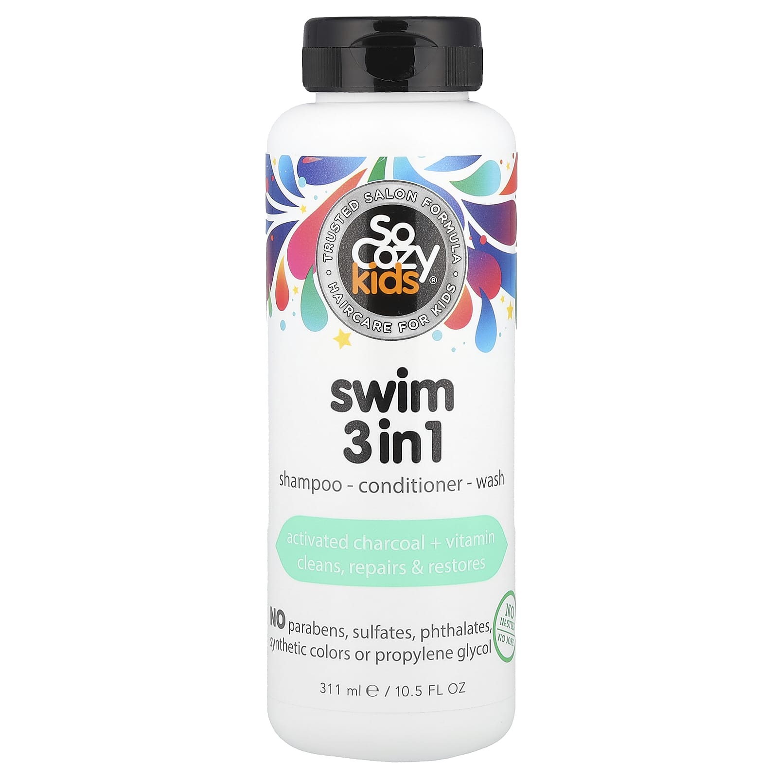 SoCozy, Kids, Swim 3 in 1, Shampoo, Conditioner, Wash, 10.5 fl oz (311 ml) - Image 1