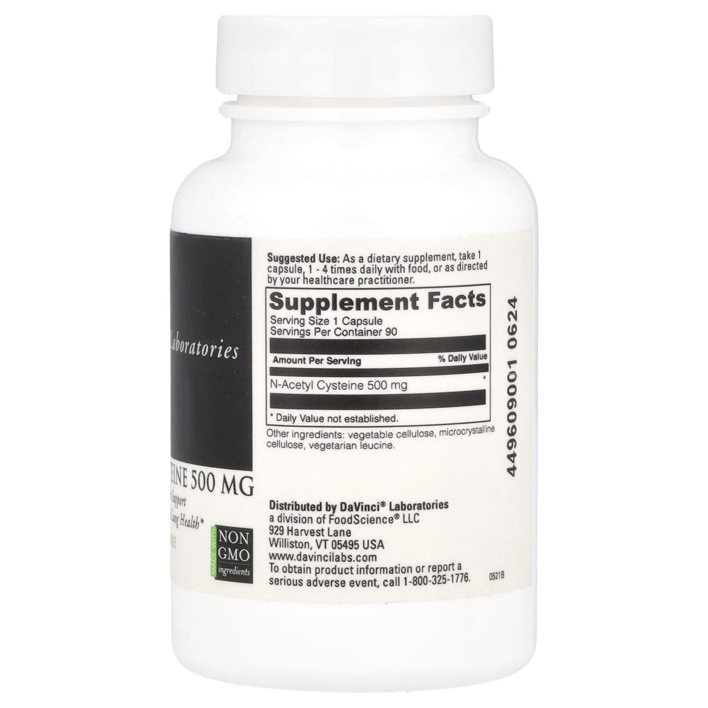 DaVinci Labs N-Acetyl Cysteine Supplement 500mg for Immune System & Lung Health - Image 2