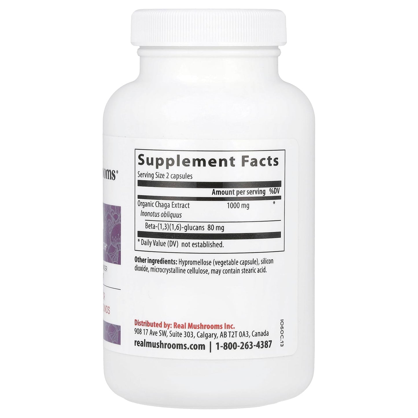 Real Mushrooms, Chaga, Mushroom Extract Powder, 120 Capsules - Image 2