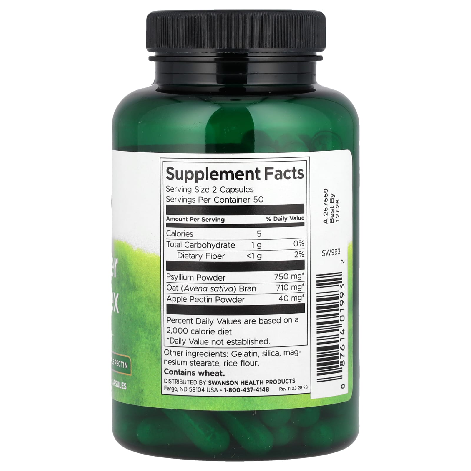 Swanson, Tri-Fiber Complex, 100 Capsules - Image 2