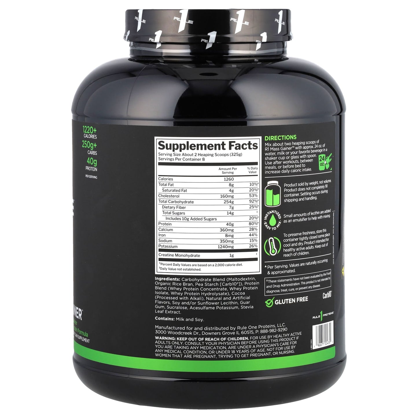 Rule One Proteins, Mass Gainer™, Chocolate Fudge, 5.73 lbs (2.60 kg) - Image 2